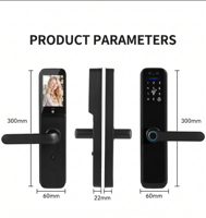 Caméra de reconnaissance faciale 3D WiFi Tuya, interphone vidéo, serrure intelligente biométrique à empreintes digitales, œil de chat, bois/acier, alliage d'aluminium, cloud