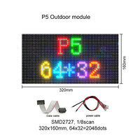 Panneau LED extérieur Shenzhen P5 320x160mm, couleur pleine, étanche IP65, mur vidéo publicitaire pour centre commercial et métro