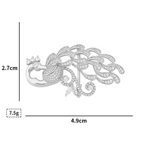 Broche élégante dégradée en forme d'oiseau pour femme, design de luxe léger, en cuivre, accessoire polyvalent et tendance pour le quotidien, mariage et fête