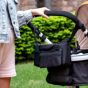Bolsa organizadora ajustable para cochecito de bebé, bolsa de almacenamiento de pañales con portavasos aislado, organizador Universal para cochecito de bebé, venta al por mayor - Product Image 3