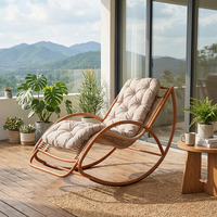 Fauteuil à bascule en rotin d'extérieur Meiqi, chaise de détente pour patio, jardin, balcon et cour