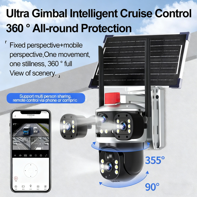V380 Pro Ptz Solar Energy Surveillance Security Cameras Outdoor with Wifi Wireless 4g Cctv Solar Energy Wifi Camera