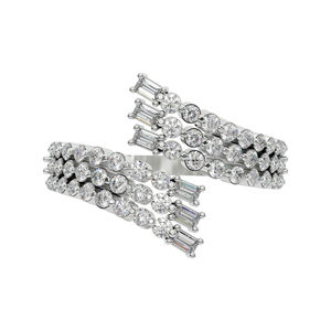 Anillo Ajustable Moderno con Diamantes en Oferta, Plata de Ley 925, Joyería para Mujer para Aniversario, Fiesta, Compromiso, Elegante - Product Image 2