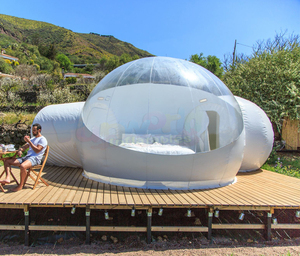 2 Phòng Lớn Ngoài Trời Đơn Tunnel Nhà Khách <span class=keywords><strong>S</strong></span>ạn Phòng Tắm Rõ Ràng Inflatable Dome Trong Suốt Bong Bóng Lều - Product Image 2