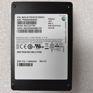 Pm1633 MZ-ILS1T90 1TB SAS SSD MZILS1T9HCHP-000C3 118000202 ความจุ 1TB ให้พื้นที่จัดเก็บข้อมูลมากมายสำหรับการใช้งานที่หลากหลาย เอสเอเอส - Product Image 1