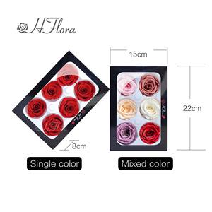 HFlora 5-6 cm 6 Piezas/caja Cabeza de Rosa Natural Preservada Eterna y Duradera para Enamorados Decoración del Día de San Valentín - Product Image 6