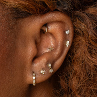 Canner 5A Zircon Coeur Dos Plat Piercing Boucle D'oreille Bijoux De Haute Qualité pour Femmes