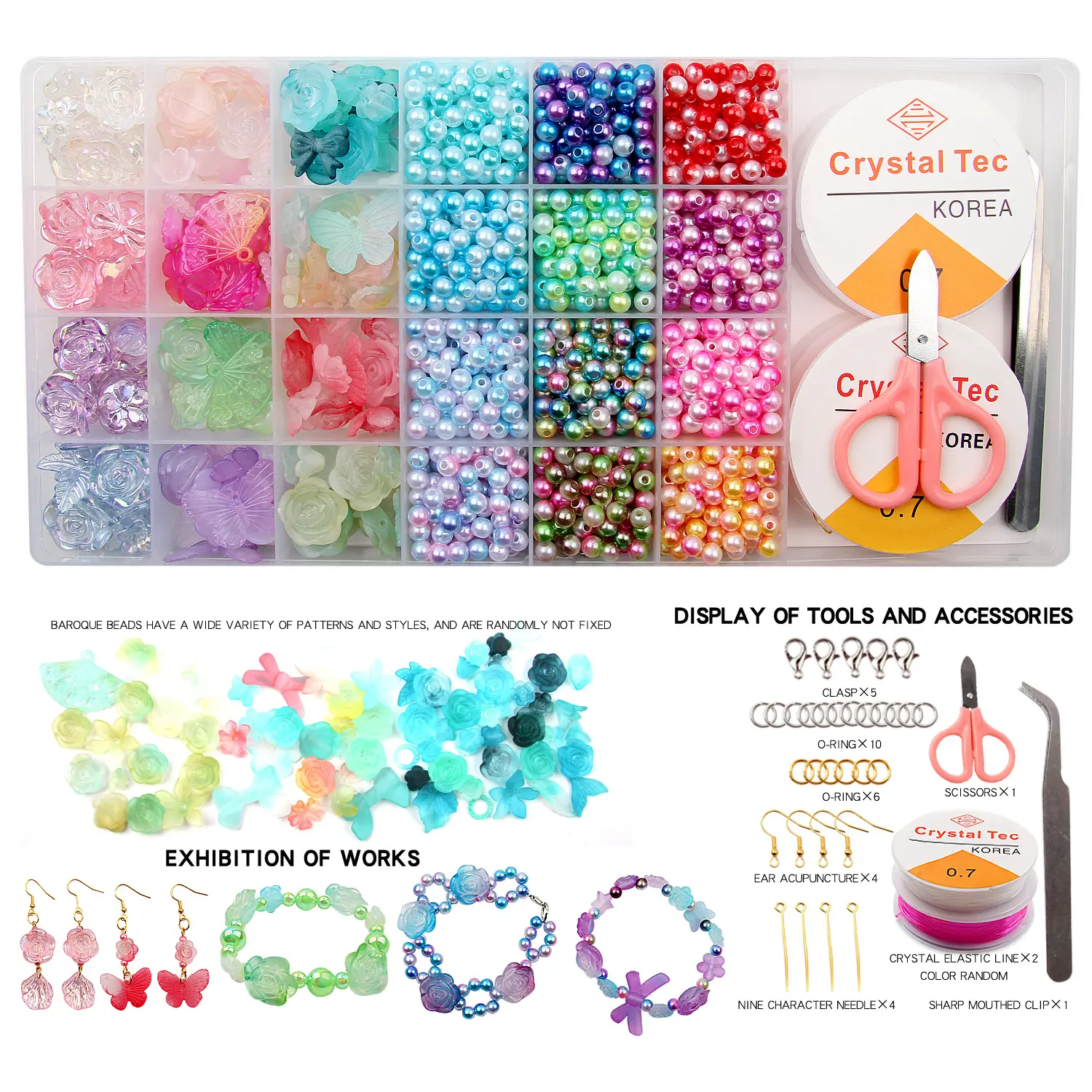 Brincos de mão para meninas, contas de argila de polímero acrílico macias com 25 cores, artesanato multifuncional personalizado para fazer pulseiras, miçangas coloridas