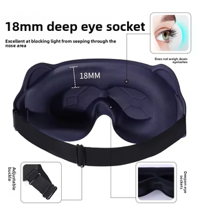 <span class=keywords><strong>Masque</strong></span> oculaire 3D doux et respirant avec coussinets en mousse à mémoire de forme profonde pour les yeux et les narines, évitant les dommages aux cils - Product Image 6