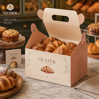 Boîte à pâtisserie personnalisée avec poignée pour biscuits, beignets, macarons, pâtisseries et desserts à emporter
