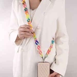 Colorful Crossbody Cellphone Strap Chain Necklace Phone Lanyard With Slot Card for IPhone/ Samsung Accessories