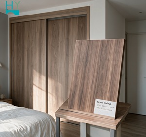 Glas-Walnuss-<span class=keywords><strong>Schatt</strong></span>-Walnuss-Melamin-laminierte MDF-Platten, dekorative Holzpaneele für Waschtischunterschränke, Innentüren, Schreibtische - Product Image 5