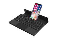 Clavier sans fil intelligent portable 3-en-1 ultra fin avec pavé tactile rétroéclairé 7 couleurs, interface USB Type-C compatible avec tablette iPad
