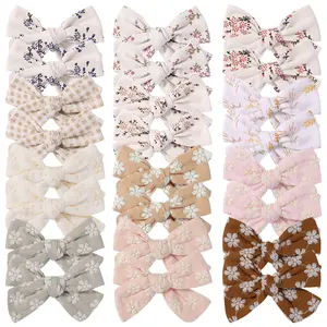 Fashion Sweet Cute Mix Color Fabric Hair Clip Girls Hair Accessory Handmade Custom Bow Hair Clip