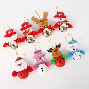 Wholesale High Quality <b>Iron</b> Xmas Mini Bell Santa Claus Elk Snowman Tree Pendant Doll Bells Hang Christmas Tree Decoration - Product Image 4