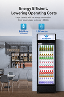Réfrigérateur vertical sans givre de haute qualité avec vitrine, refroidisseur de boissons à triple couche de verre trempé pour boissons et bières