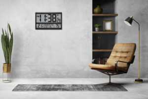 온도 습도를 가진 큰 크기 디지털 방식으로 벽시계 엄청나게 큰 원자 <span class=keywords><strong>LCD</strong></span> 테이블/잘 고정된 시계 14 인치 - Product Image 5