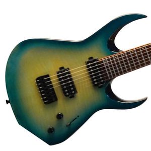 Guitar điện tùy chỉnh OEM, thân gỗ mahogany nguyên khối 7 dây, bán buôn Mollo MST-10-7 - Product Image 2