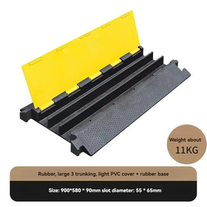 Couvercle de fil électrique en caoutchouc recyclé durable 900x500*50mm 13kg 5 canaux protecteur bosse vitesse bosse câble rampe route utilisation plastique - Product Image 6