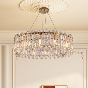 Luxury Modern Round Crystal Classic Wedding Villa <strong>Dining</strong> Led Chandelier <strong>Light</strong> for Livingroom Hotel Bedroom Pendant Lamp - Product Image 5