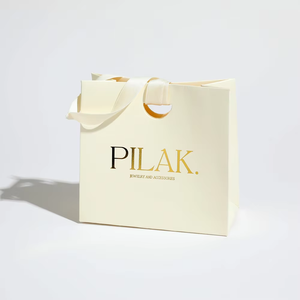 Sacs cadeaux pour bijoux avec logo personnalisé imprimé et poignées en ruban satiné pour l'emballage des petites entreprises - Product Image 2