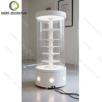 Vitrine rotative pour parfums de qualité commerciale, support en acrylique à 360 degrés avec verre anti-UV verrouillable