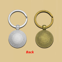 Porte-clés drapeau national de 287 pays, en laiton argenté et doré, avec cabochon en verre, cadeau promotionnel