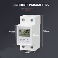 Medidor de energía eléctrico monofásico abierto, contador electrónico de vatios-hora, tamaño pequeño, 35mm, montado en Riel din