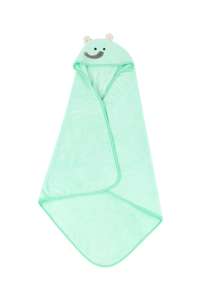 Serviette <span class=keywords><strong>de</strong></span> <span class=keywords><strong>bain</strong></span> pour enfants en microfibre corail velours vert clair dessin animé imprimé tricoté à l'épreuve des enfants avec <span class=keywords><strong>Cape</strong></span> sèche vitesse du vent - Product Image 2