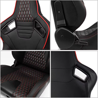 Siège de course universel YLA rouge en cuir de haute qualité avec coutures spéciales, réglable, pour simulateur de conduite et station de jeu