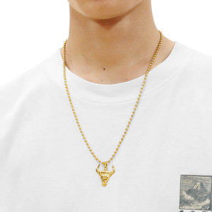 Collana da uomo con teschio di toro in acciaio inossidabile collana con ciondolo Punk animale alla moda Taurus zodiacale amuleto gioielli regalo di <span class=keywords><strong>anniversario</strong></span> <span class=keywords><strong>per</strong></span> <span class=keywords><strong>lui</strong></span> lei - Product Image 1