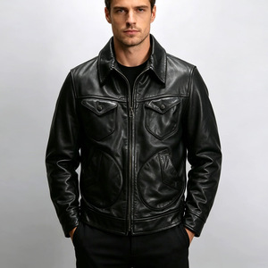 <span class=keywords><strong>Veste</strong></span> en cuir de cheval de haute qualité unisexe, printemps, automne, hiver, fermeture éclair, style rétro américain, <span class=keywords><strong>veste</strong></span> en cuir véritable - Product Image 1