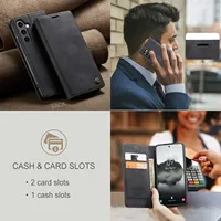 Étui portefeuille en cuir à rabat pour Samsung Galaxy S25 S26 Ultra S24 Ultra S23 FE S22 S21 S20 Plus A17 A16 A36 A56 A15 A55 A35
