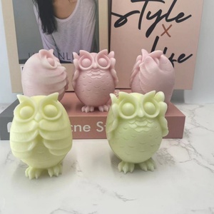 Molde de silicona 3D de búho para velas, divertidos animales de dibujos animados para adornos de resina DIY y velas aromáticas, herramientas para pasteles - Product Image 3