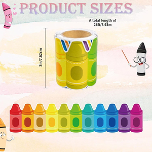 Pegatina de Papel Decorativa para Borde de Mesa de Pizarra con Diseño de Lápices de Colores Arcoíris, Pegatina de Papel para Aula Escolar para Niños - Product Image 3