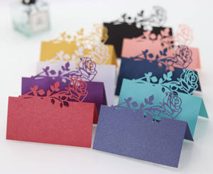 Tarjetas de Lugar Rectangulares Ecológicas con Corte Láser en Varios Colores, para Bodas, Día de la Madre, Fiestas, Recuerdos - Product Image 4