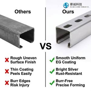 Profilés en C Q235B électrogalvanisés, supports solaires, supports de <span class=keywords><strong>climatiseur</strong></span>, supports de câbles antisismiques, traitement sur mesure - Product Image 2