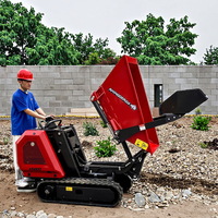 Benzinbetriebener Mini-Raupentransporter 500kg 800kg Raupenkipper Frontlader für Landwirtschaft und Baustellenmaterialtransport