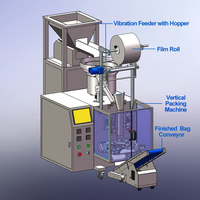 Machine d'emballage automatique à vibration unique pour sachets triangulaires de noix, amandes, cacahuètes et snacks