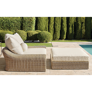 <span class=keywords><strong>Chaise</strong></span> longue moderne et portable en <span class=keywords><strong>rotin</strong></span> PE, spacieuse, avec coussin surdimensionné respirant, idéale pour la piscine et la villa - Product Image 3
