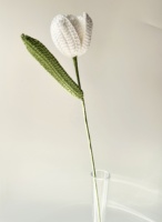Bouquet de fleurs artificielles en coton au crochet, décoration d'intérieur réaliste, tulipes et roses douces faites à la main, Saint-Valentin, remise de diplôme, Pâques