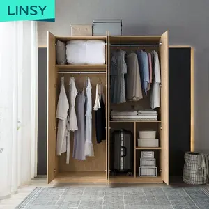 Linsy热销衣柜卧室家具衣柜木质2面板双双旧室内折叠衣柜门DV1D