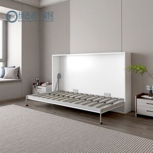 Tamaño doble con cama Murphy oculta gris Pierna de metal Manual Horizontal Plegable Ahorro de espacio Mecanismo de cama de pared Murphy - Product Image 3