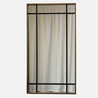 Miroir décoratif carré de style moderne, grille carrée, acier inoxydable 5 mm, couleur cuivre brossé, miroir mural suspendu, sur mesure