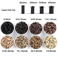 Perles Micro Link 2.8/3.0/3.4/4.0 MM, Tubes en Cuivre Non-Silicone avec Cap-Bell, Perles de Verrouillage, Anneaux Micro Link pour Extensions de Cheveux
