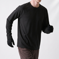 T-shirt de sport à manches longues pour activités de plein air, coupe athlétique 3D, col ras du cou, coutures thermocollées, idéal pour la course, la randonnée et la gym – Vente Flash Direct Usine