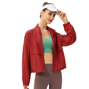 Chaqueta de Yoga Casual Larga y Holgada para Mujer, de Alta Calidad, para Primavera, para Correr, Resistente al Viento, con Cierre y Cuello Alto, Transpirable, de Lana - Product Image 3