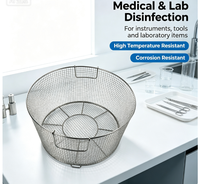 Panier de stérilisation rond en acier inoxydable SUS304/SUS316 avec poignées métalliques pour cuisine et laboratoire