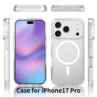 Coque de téléphone transparente anti-chute, rigide et magnétique, pour iPhone 17 Air, 17 Pro Max, 16 Pro, 15 Pro Max, 2025