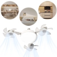 Ventilador de Techo Universal con Luz LED y Control Remoto, Ventilador de Techo Silencioso con 3 Velocidades para Comedor, Dormitorio, Sala de Estar